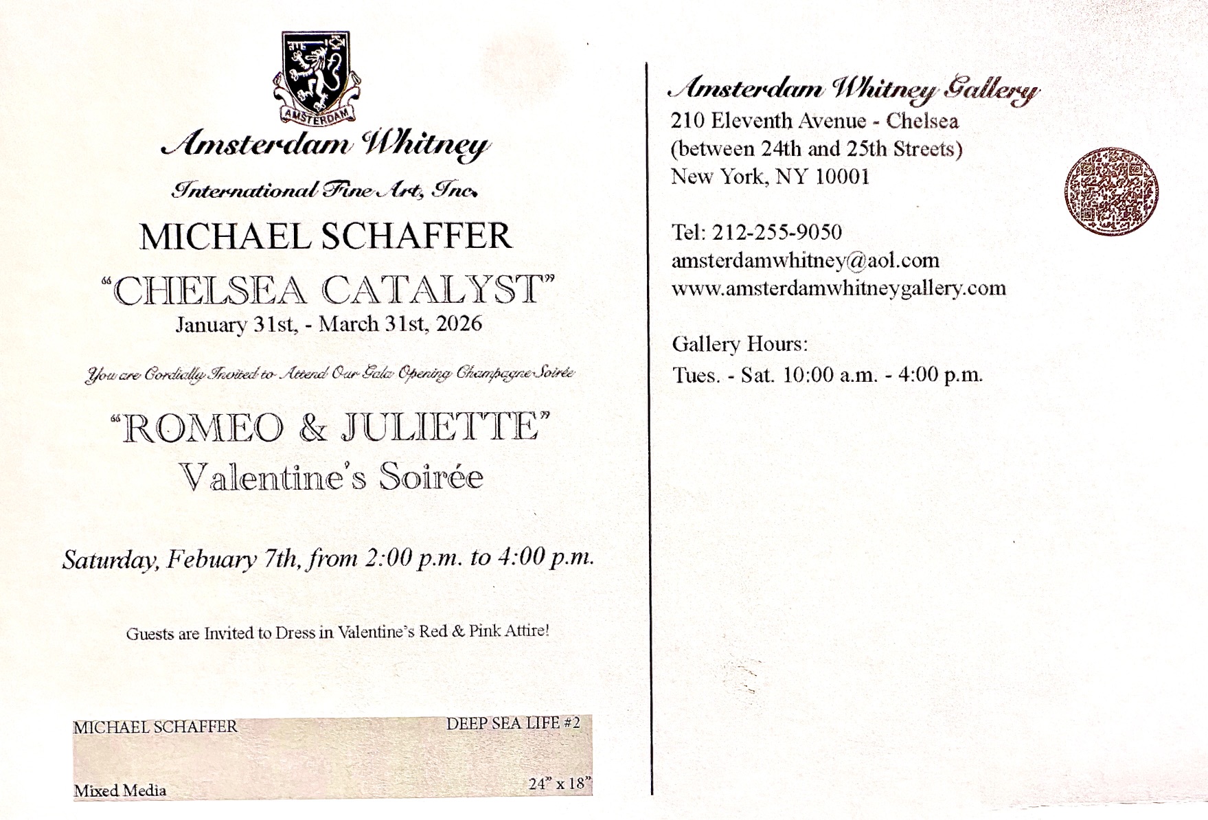 Amsterdam Whitney 2026 Postcard Back